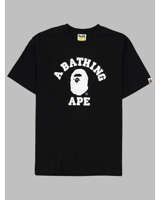 A Bathing Ape Black T-Shirt With Print Cotton T-Shirts for men