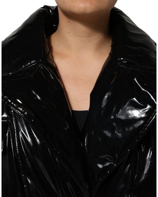 Dolce & Gabbana Black Polyester Quilted Puffer Coat Jacket