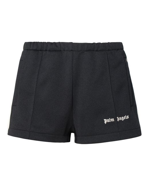 Palm Angels Blue Black Polyester Sporty Shorts