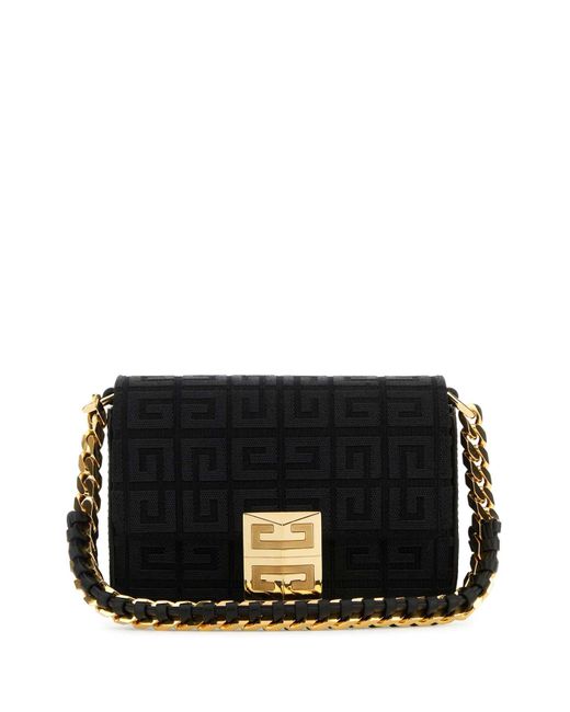 Givenchy Black Embroidered Canvas 4G Handbag