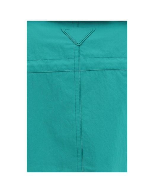 Prada Green Blue Nylon Coat for men