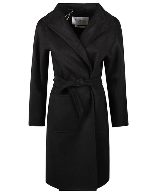 Belted wrap coat black hot sale