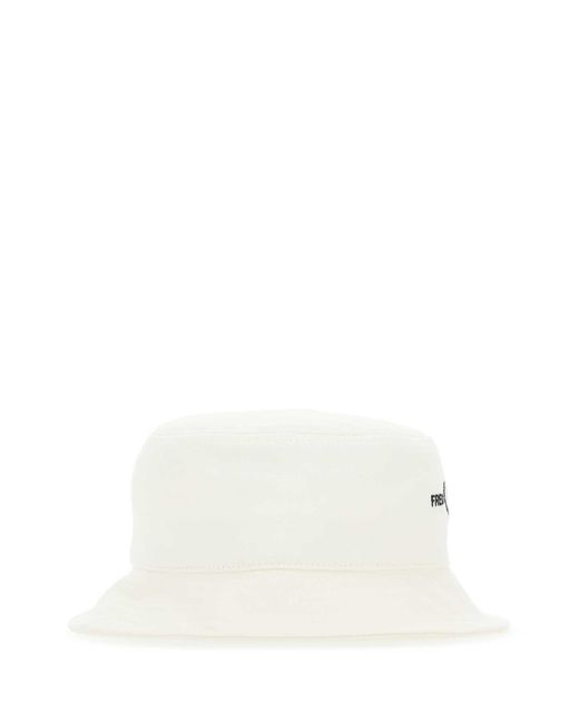 Fred Perry White Cotton Hat for men