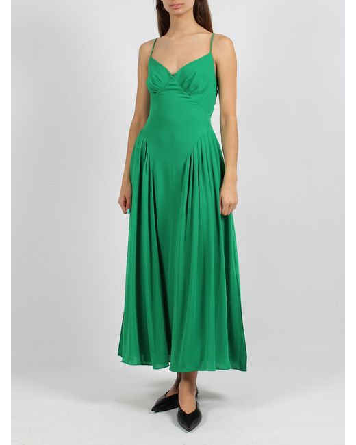 Self-Portrait Green Strappy Midi Dress
