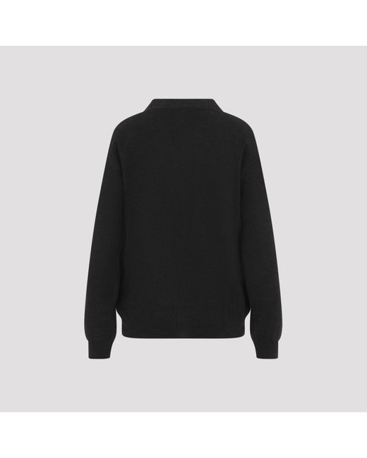 Lemaire Black Convertible Wool Cardigan For All