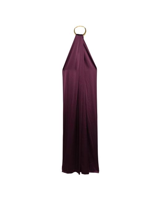 Stephane Rolland Purple Ring-Neck Maxi Dress