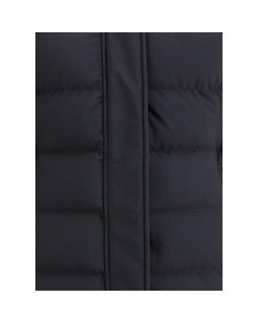 Moose Knuckles Blue Midi Down Jacket Clothing