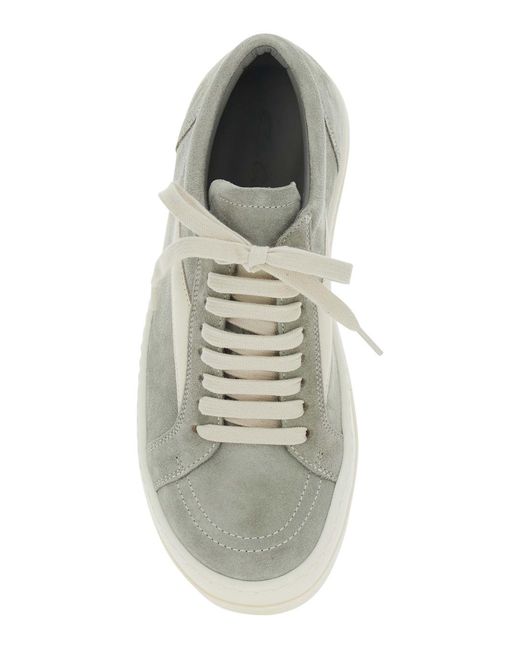 Rick Owens White Low Top Suede Sneakers Trainers