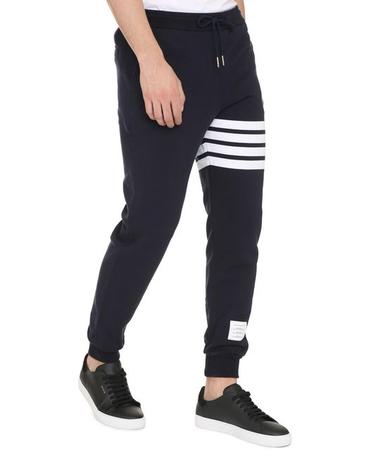Thom Browne Blue Track Pants Cotton for men