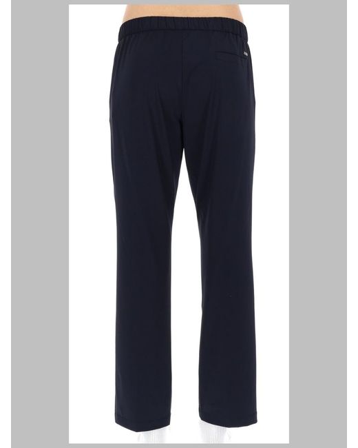 Herno Blue Elasticated Trousers Polyamide Elastane for men