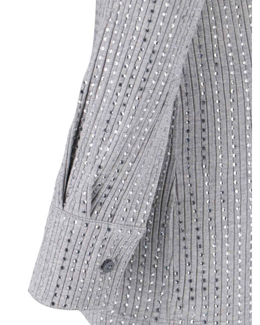 The Attico Rhinestone Mini Dress in Gray | Lyst