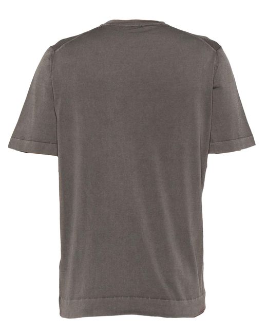 Drumohr Gray Cotton T-Shirt for men