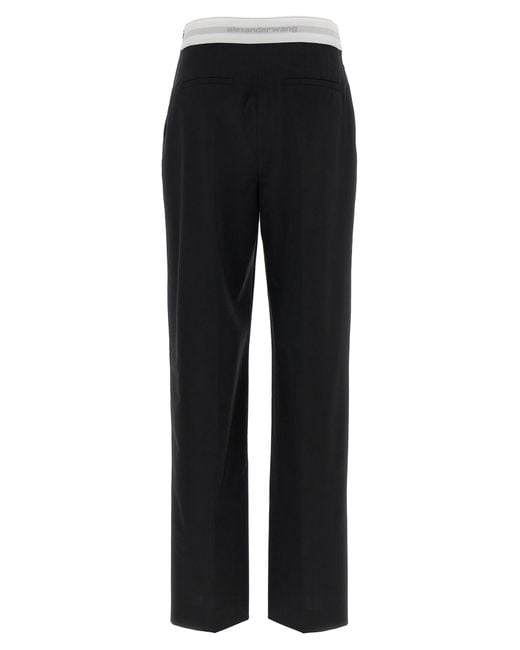 Alexander Wang Black Logo Elastic Pants