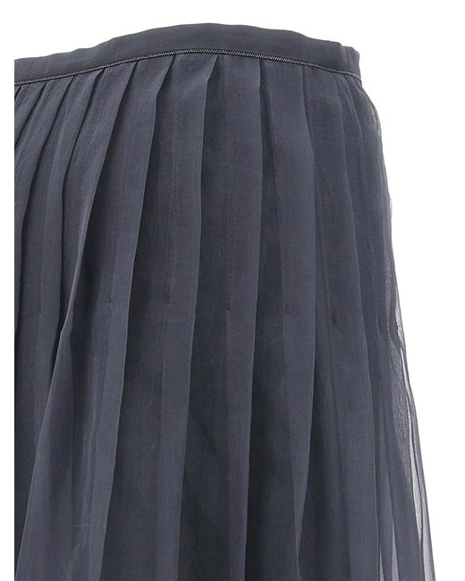 Brunello Cucinelli Blue Tulle Skirt