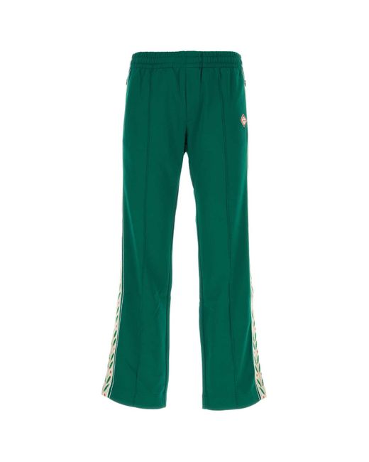 Casablancabrand Green Emerald Polyester Blend Joggers for men
