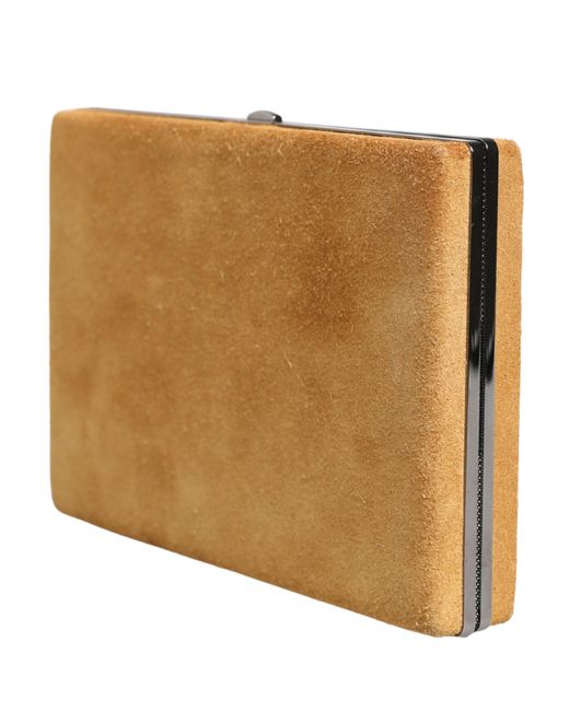 Dolce & Gabbana Natural Velvet Calf Leather Clutch Evening Purse Bag Aluminium