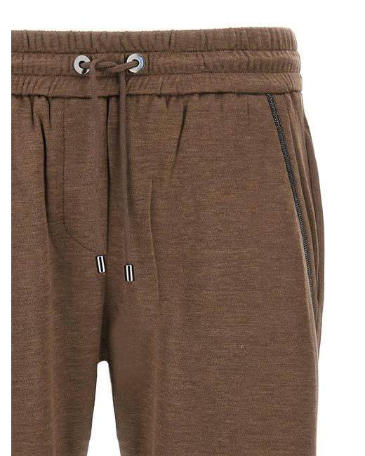 パンツ Brunello Cucinelli Pants With Shiny Pocket Detail Brunello Cucinelli Shiny Pocket Detail Pants in Brown | Lyst