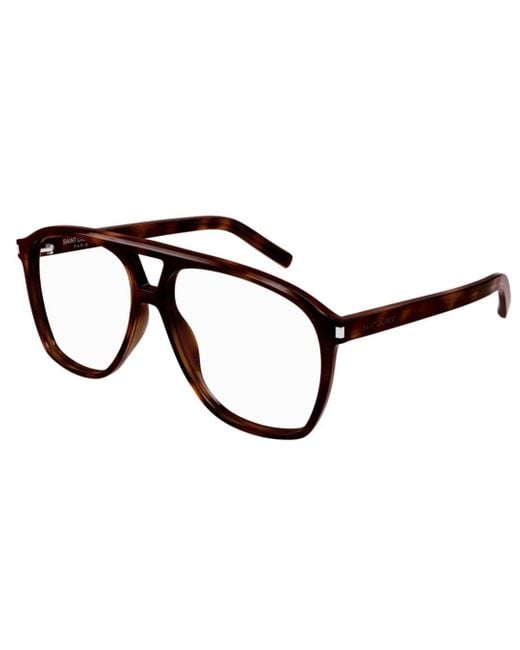 Saint Laurent Brown Sl 596 Dune Opt 003 Havana Havana Trasparent Glasses