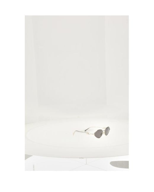 Céline White Sunglasses Wire 01 Light/Smoke Metal
