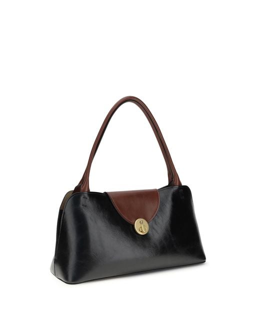 Versace Black Vivian Medium Shoulder Bag+Rosewood- '82 Calf Leather Bos Taurus