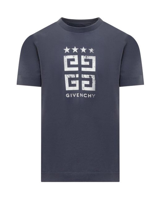 Givenchy Blue 4g Stars T-shirt In Cotton for men
