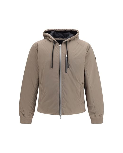 Moose Knuckles Gray Hooded Down Jacket for men