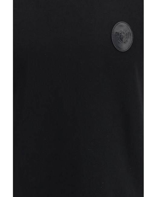 Versace Black Logo Application T-Shirt Cotton; Elastane T-Shirts for men