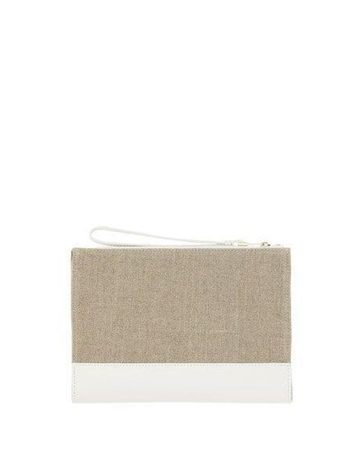 Chloé Gray Two-tone Zipped Clutch Bag