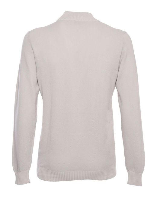 Fedeli White Supima Dusty Sweater for men