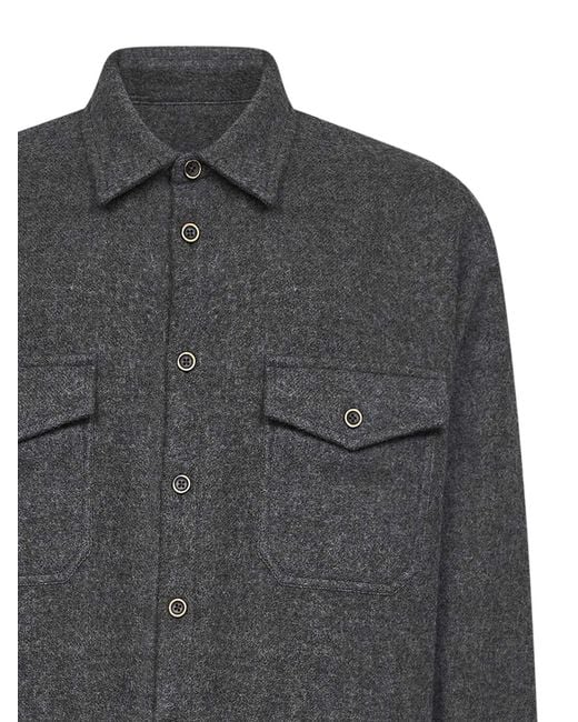 Uma Wang Gray Virgin Wool Tavis Overshirt for men
