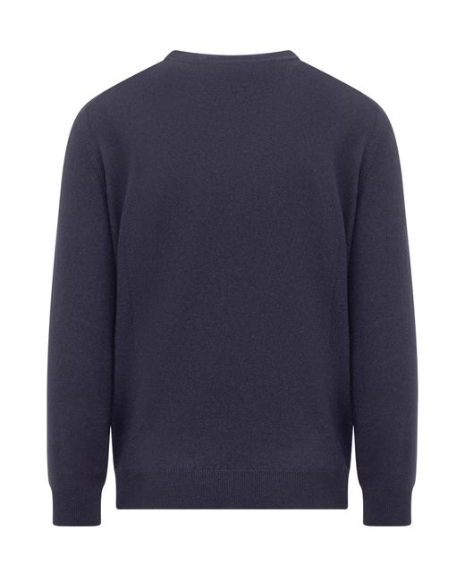 Brunello Cucinelli Blue Crew Neck Sweater for men