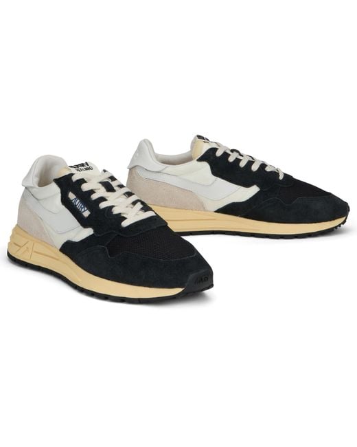 Autry Black Sneakers Reelwind Suede Nylon Trainers for men