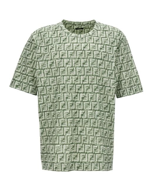 Fendi 'Ff' T-Shirt in Green for Men | Lyst UK