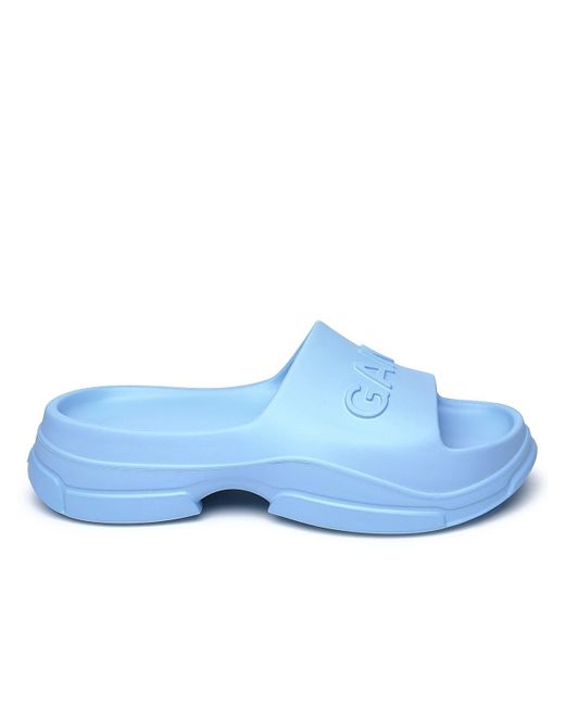 Ganni Light Blue Rubber Slippers