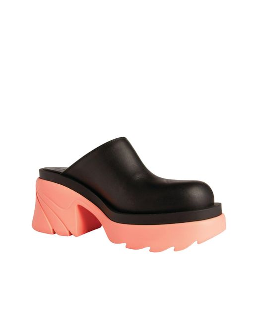 Bottega Veneta Black Flash Platform Mules