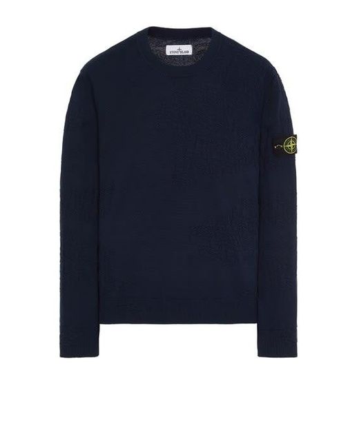 Stone Island Blue Sweater Cotton for men