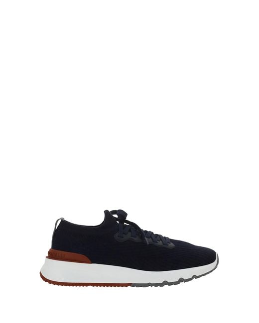 Brunello Cucinelli Blue Cotton Sneakers Upper: Cotton; Sole: Rubber for men