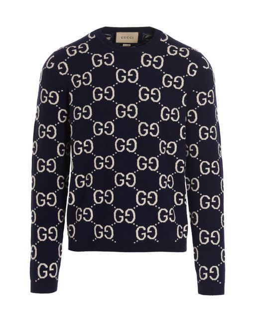 Gucci Blue 'Ggâ€ Sweater for men