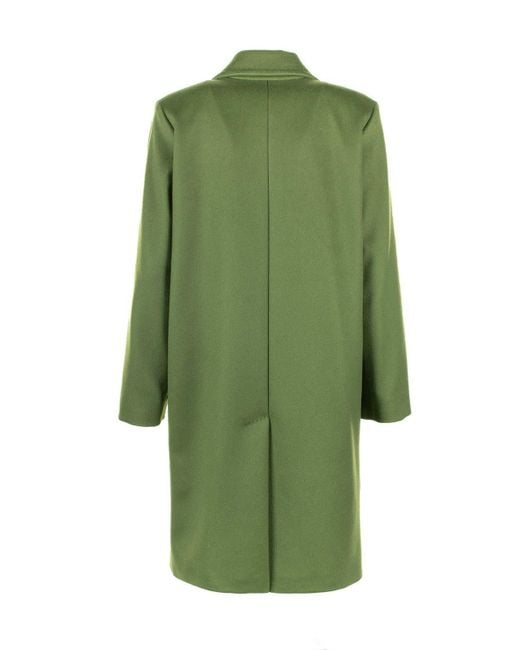 Weekend by Maxmara Green Zum Double-Breasted Long-Sleeved Coat