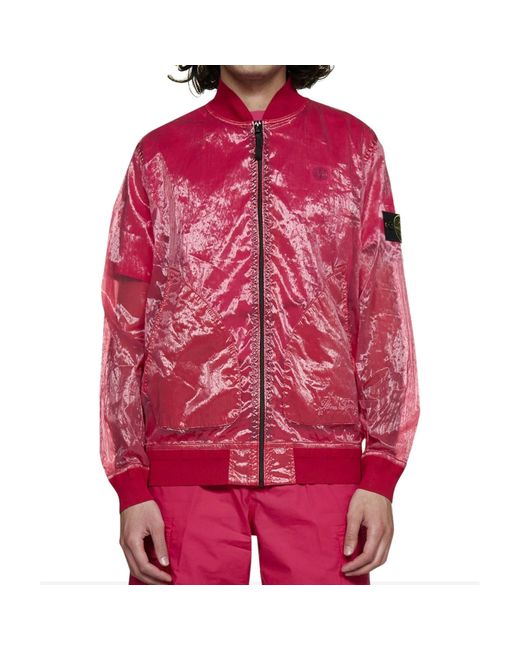 Stone Island Pink Bomber Jacket for men