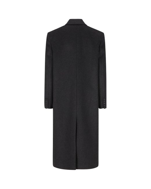 Saint Laurent Black Double-breasted Long-sleeved Coat