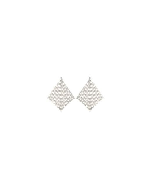 Rabanne White Silver Brass Earrings