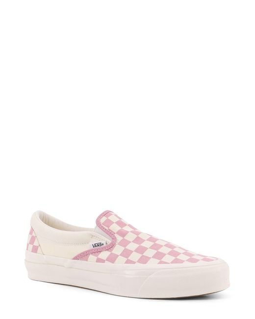 Vans Pink Lx Classic Slip-On 98 Low-Top Canvas Sneakers for men
