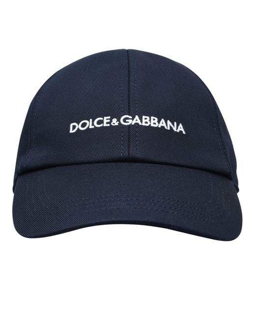 Dolce Gabbana Black Cotton Hat in Blue for Men Lyst UK