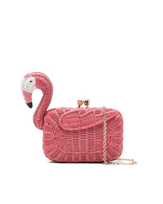 Serpui Pink Nick Flamingo Clutch Bag