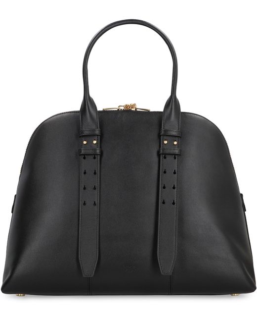 Pinko Black Bowling Bag Escape Maxi Leather Cow Handbags