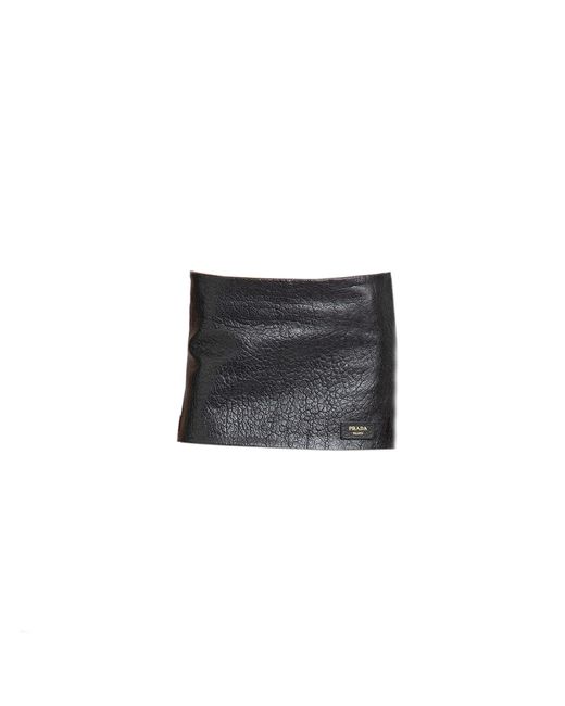 Prada Black Leather Mini Skirt