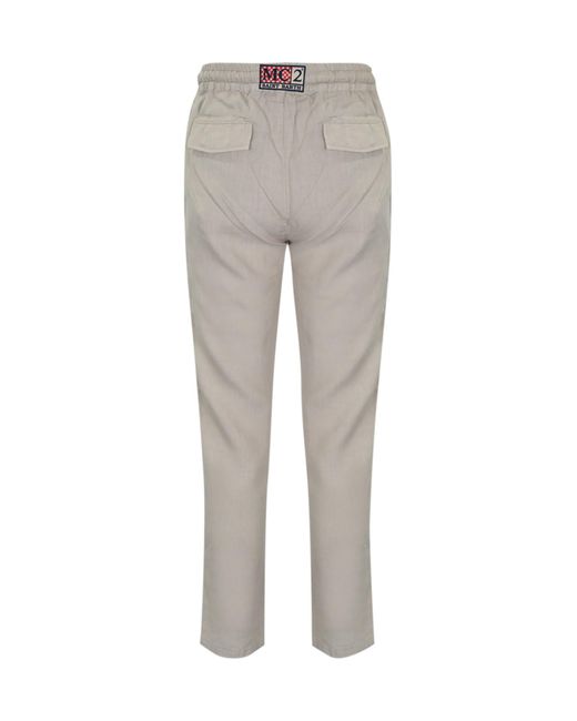 Mc2 Saint Barth Gray Calais Linen Trousers for men