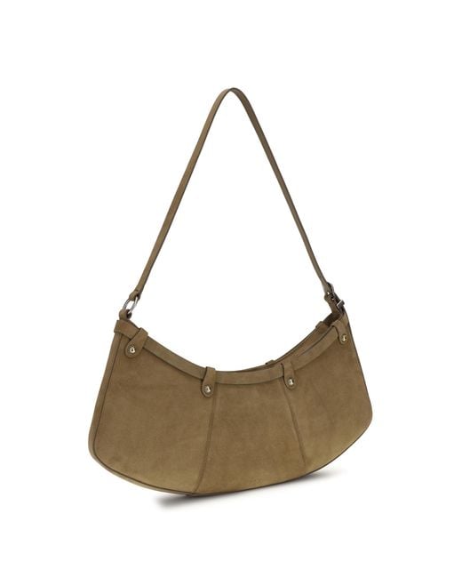 Pinko Natural Large Pocket Body Shoulder Bag Suede Calf Leather Bos Taurus
