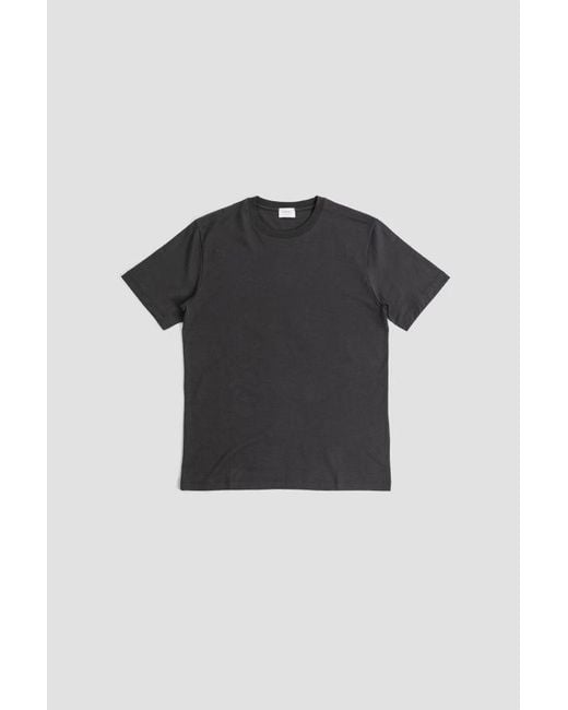 Handvaerk Black T-Shirt Col Rond En Coton Pima Gris T-Shirts And Polos for men